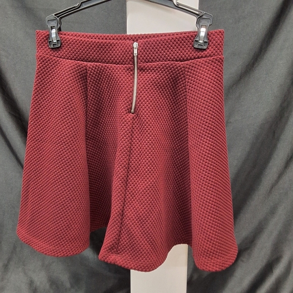 Divided Red Mini Skater Skirt Pleated Cocktail - Picture 4 of 6